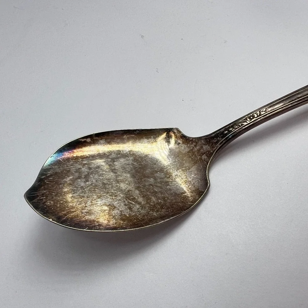 Oneida Community Queen Bess II Tudor Silverplate Solid Jelly Server Vtg 1940s